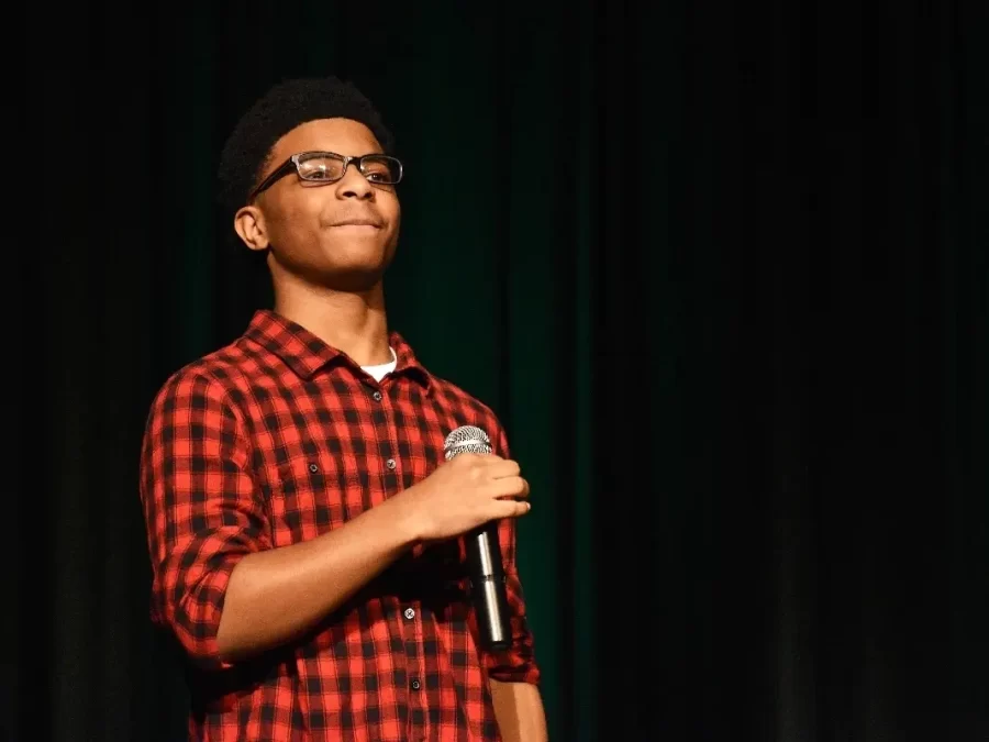 Marcus Bobbitt performing in the Variety Show his Freshman year