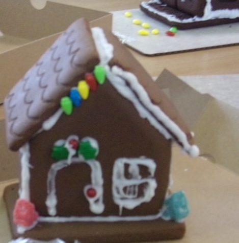 Gingerbread houses were under construction in early December at Marian Catholic.